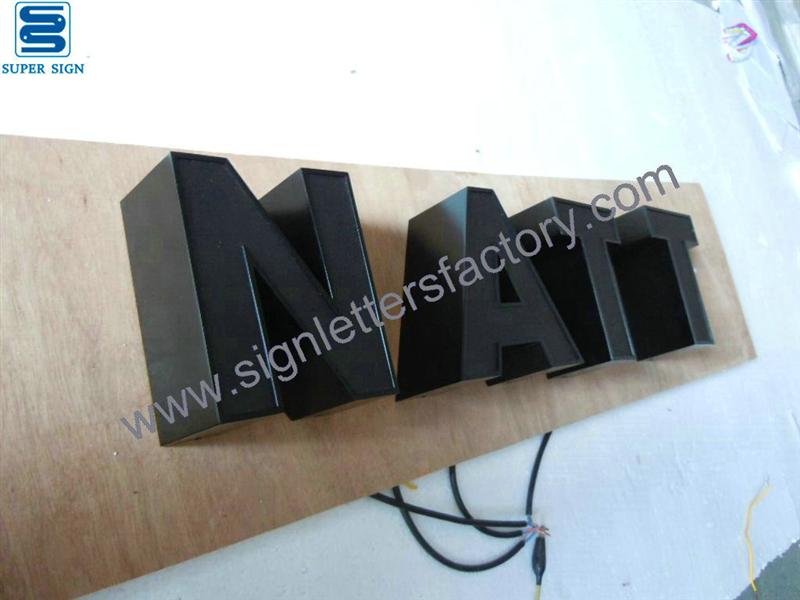 face illumination LED letters with black acrylic front